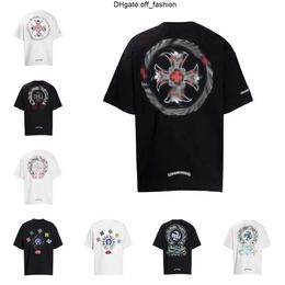 Classics Mens t Shirts Heart Brand Crew Neck Chromes Short Sheeves T-TEES TOTS CH T-Shirts Sweater Sweater Casual Horseshoe Sanskriet Cross Print Chromees Hearts 0NNP