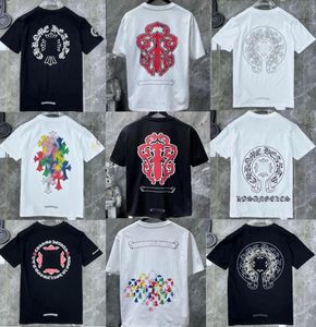 Klassiekers Heren t-shirts Hart Hoge kwaliteit Merk Ronde hals Chromes Korte mouwen T-shirts Tops Ch T-shirts Trui Casual Hoefijzer Sanskriet Kruisprint Chromees Hearts Vt