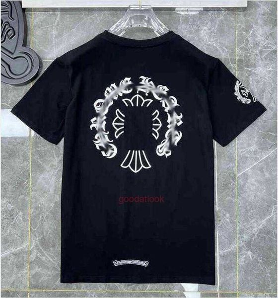 Classiques Hommes T-shirts Coeur Haute Qualité Marque Col Rond Chromees Manches Courtes Hauts T-shirts Ch T-shirts Pull Casual Fer À Cheval Sanskrit Croix Imprimer XJ1