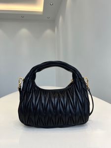 Classiques Sac à poignée supérieure plissée Sac à bandoulière Sac à bandoulière Sacs à bandoulière Femme Sacs Miui Sac de designer Sac à main en cuir véritable Wander Sacs de soirée de mode avec boîte