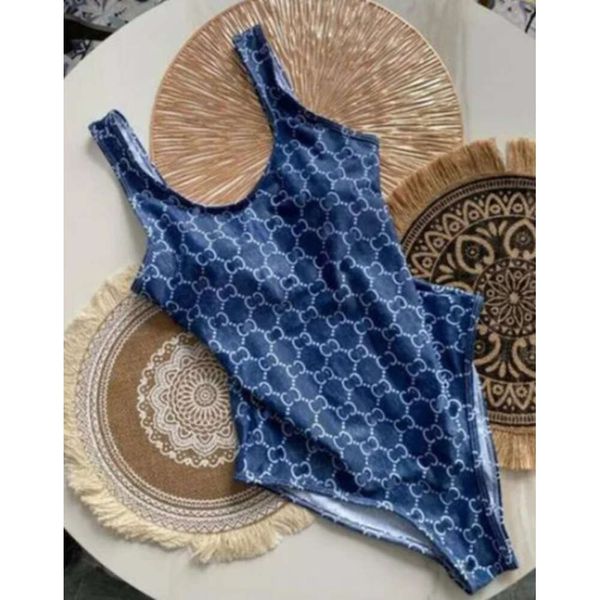 Classics Print Letter Swimwear Designer One Piece Swimsuits Fashion Monokini Coffee Blue Sexy Bikini Set Femmes Beachwear Push Up Bathing Trots avec Tags in B1