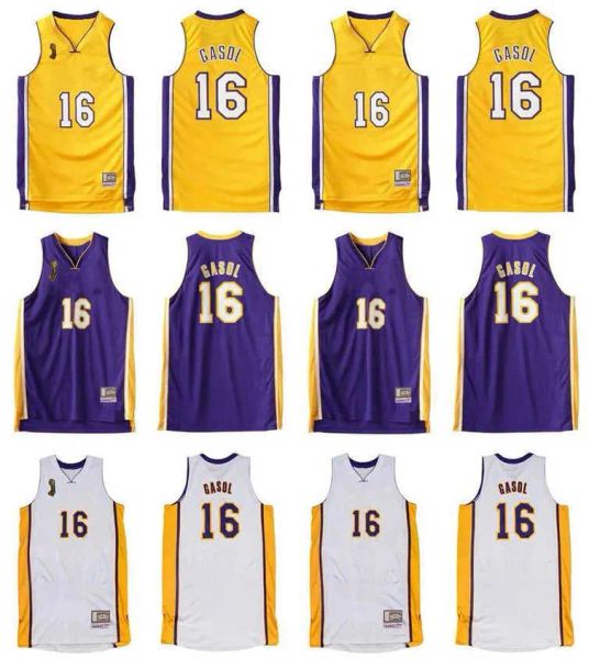 Classiques rétro Mesh Hardwoods Pau Gasol Basketball Jersey XS-4XL Mitchell Ness 2009-10 version Hommes Femmes Jeunes 10.17