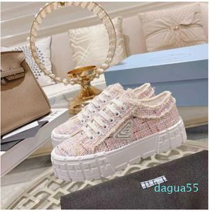 Klassiekers Dames Espadrilles verhogen Sneakers Designer Canvas Lamsvacht Loafers Tone Cap Toe Fashion Casual