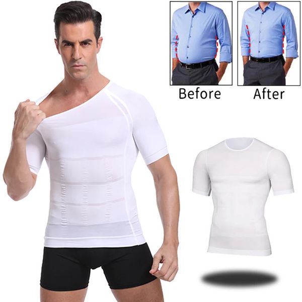 Classix Men Body Toning T-shirt Slimming Corps Shaper Posture Correction Contrôle du nombril Modèle Modèle sous-vêtements Corset 240506