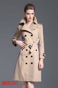 Classlc angleterre Style femmes moyen Long Trench manteau de haute qualité marque Design Double boutonnage mode Trench taille S-XXL