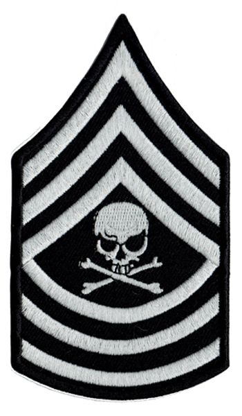 Crâne Classique Fer Brodé Militaire Sur Badge Badge Emblème D'épaule 4.5 