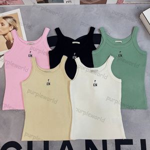 Dames mouwloze tanktops Camis Designer gebreide tees Letterpatroon Casual crop gebreide vestkleding