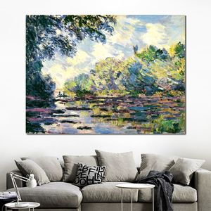 Claude Monet Canvas Art Seine van de Seine in de buurt van Giverny handgemaakte olieverfschilderij impressionistische Artwork Home Decor Modern