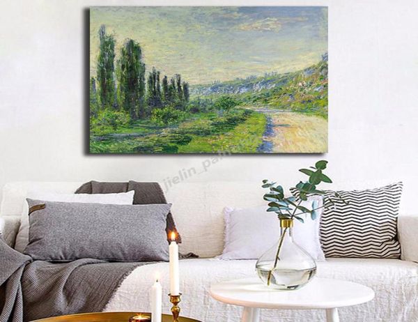 Claude Monet verde moderno impresionista camino paisaje arte lienzo cartel pintura pared imagen impresión para la decoración del dormitorio del hogar 8947467