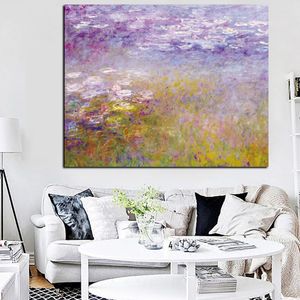Claude Monet Lotus Affiches et impressions HD Paysage Peinture à l'huile sur toile Art Cuadros Impressionniste Mur Photo pour Salon