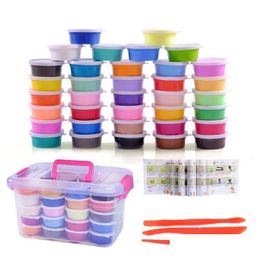 Argile Pâte Modélisation 122436 Couleurs Air Sec Moelleux Slime Coffret Enfants Jouets Jouer Bricolage Neige Pâte À Modeler Polymère Jouet Magique 240117 Drop De Dh6Km