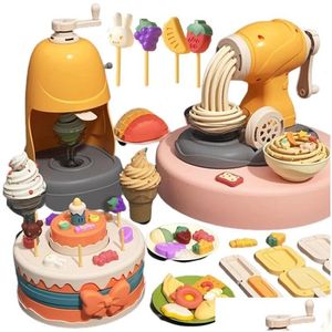 Klei Deeg Modellering 3D Plasticine Mold Noodle Maker Diy Plastic Speelgereedschap Sets Speelgoed IJs Kleur Voor Kinderen Verjaardagscadeau Y240117