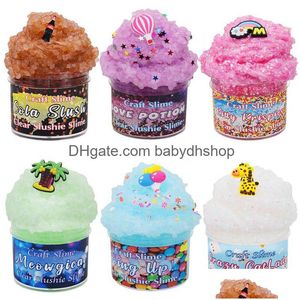 Modélisation de la pâte à l'argile 50 ml Éducation Slime Fluffy Glue Toy Clay Supplies Crystal Jelly Mud Cartoon Modeling Gift Plasticine For Ki Dhfkx