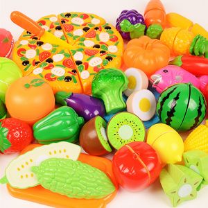 Modélisation de la pâte d'argile 6 10 13 18pcs set légumes coupés développement de jouets et éducation pour bébé couleur aléatoire sur fruits en plastique 230705