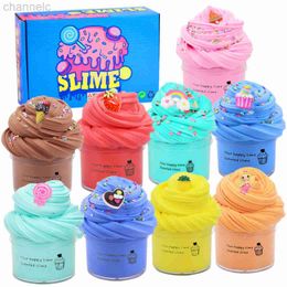 Clay Dough Modeling DIY Butter Slimes Fruit Kit Suave Elástico No pegajoso Cloud Slime Fluffy Cream Puff Shape Cotton Mud Toy Party para niños Regalo