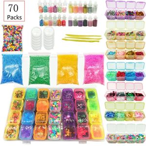 Argile pâte à modeler bricolage Slime Kit fournitures cristal clair Slime faisant Kit Slime mousse perles paillettes drôle Slime jouets anti-stress jouet pour enfant 231026