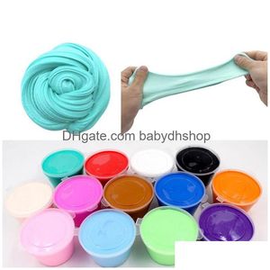 Modelage De Pâte D'argile Pas De Logo Imprimer Beurre Slime Argile Solide Couleur Diy Fluffy Floam Doux Fournitures Anti Éducation Artisanat Sable Magique Pl Dhwwo