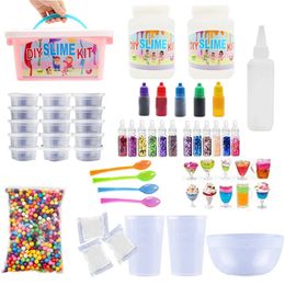 Argile pâte à modeler Slime bricolage boue Kit faisant ensemble jeu sensoriel soulagement du stress jouet pour enfants Kit de bricolage boue douce Slime fournitures cadeaux jouets éducatifs 231026