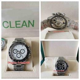 Clean 904L Reloj ultrafino para hombre CAL.4130 Movimiento Cronógrafo Trabajo 40 mm Cosmograph Panda 116500 116520 Impermeable Mecánico automático Relojes para hombre Relojes de pulsera