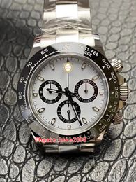 Clean 904L Super Watch 12,3 mm ultradunne ETA CAL.4130 chronograaf werkend 40 mm Cosmograph panda 116500 Keramisch waterdicht Automatisch mechanisch herenhorloges
