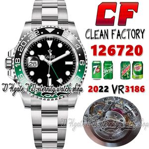 Clean CF GMT II cf126720 VR3186 automatisch herenhorloge Sprite zwart groen keramische bezel 904L OysterSteel armband linkerhand dezelfde seriële kaart Super eternity horloges