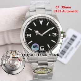 Clean Factory 39mm 3132 Automatic Mens Watch 214270 NFC Steel Case en acier inoxydable Bracelet Gents Sports montre-bracettes
