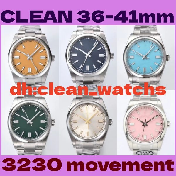 Clean Factory CAL.3230 mouvement tout-en-un 41mm montre pour hommes montres mécaniques miroir saphir brillant dans le noir étanche c3