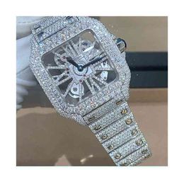 Reloj Clean Factory Digner, reloj mecánico personalizado de lujo con diamantes de moda, Moissanit e Diamond, envío gratis