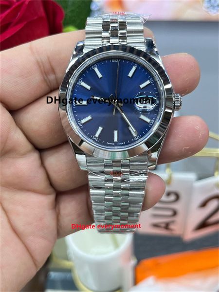 CLEAN Factory Montres pour hommes 41 mm 126334 Cadran bleu Montre mécanique automatique 3235 Mouvement 904L Night Glow Plongée Montres-bracelets en acier inoxydable Photo réelle-90