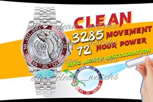 Clean Factory nuevo 3285 Movimiento Anillo que cambia de color Lápiz labial Azul Reloj para hombre 40 mm resistente al agua 100 metros superior