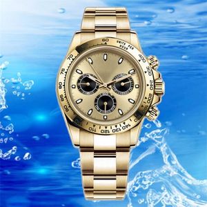 Clean Factory Rolaxs Dayton Watch 4130 Mouvement à quartz Saphir haute qualité Montre-bracelet étanche Mens Timing Multifonctionnel Bande non brodée Montre-bracelet