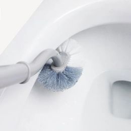 Schoon toiletborstel Lange handgreep Dode hoek zacht haar schoonmaak toilet gebogen vloerspleet borstels Cleaing gereedschap plastic