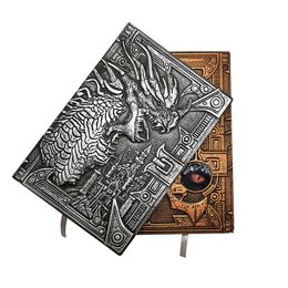 Nettoyeurs 1 PCS Retro Emed Dragon Notebook Dinosaur EuropeanStyle Notebook Metal Threedimensional Business Notebook