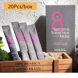 Nettoyants 20 pièces/boîte masque pour restauration rapide des cheveux Masil 8 secondes Salon masque capillaire cosmétiques coréens 100% cadeau Original le 8 mars