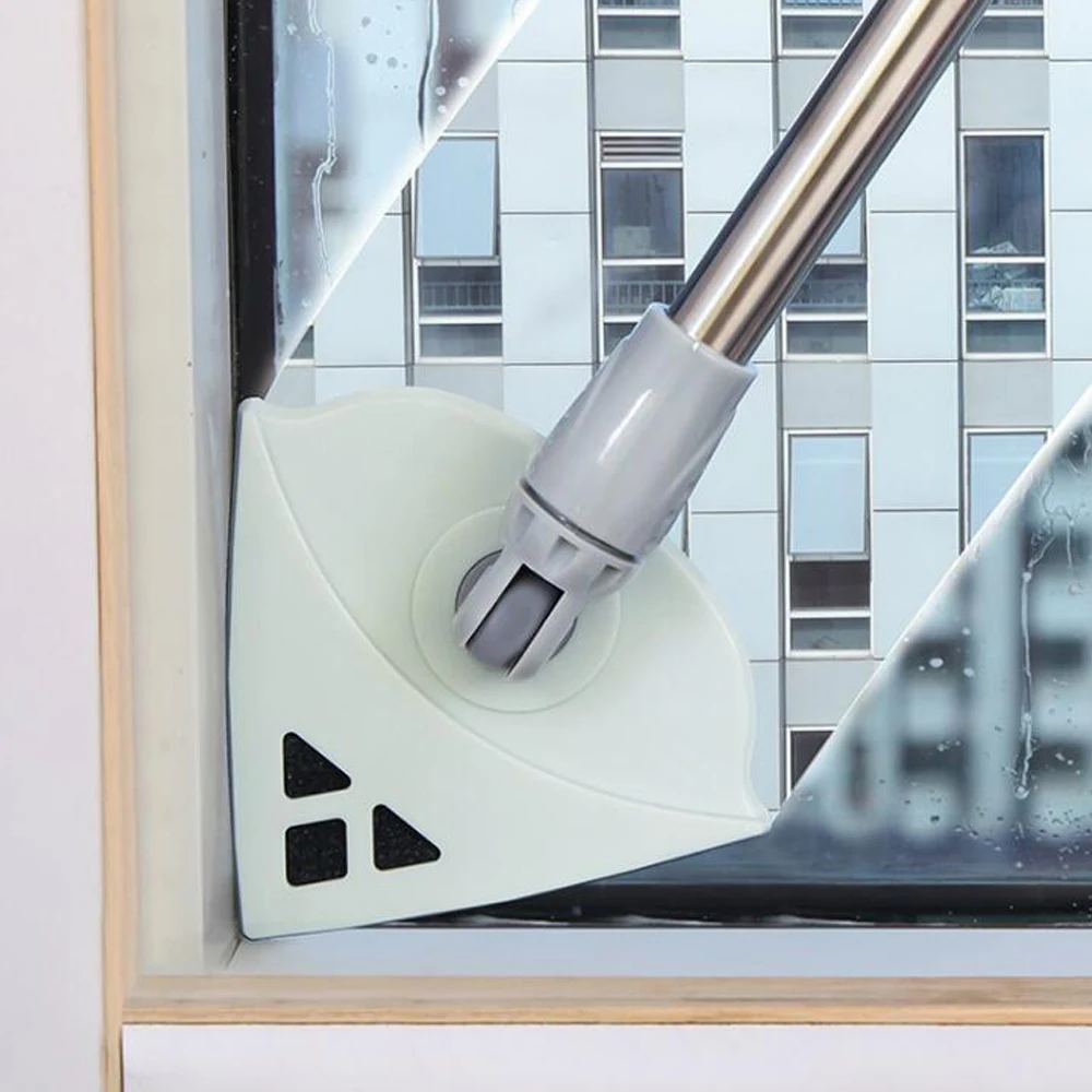 Detergenti per finestre in vetro a doppia faccia, salviettine magnetiche con 4 pezzi di aste regolabili, set di spazzole per pulizia triangolari in vetro per edifici domestici a molti piani