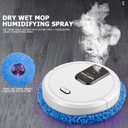 Reinigers Praktische elektrische mops Smart stofzuiger vegen robotvloer vuil Auto reiniging gereedschap Droog nat dweilen hine 230718