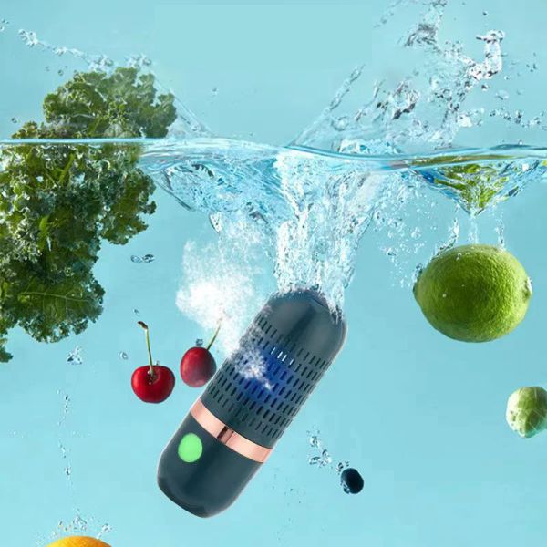 Nettoyants Protables Ultrasonic Fruit Vegetable Washing Machine Rechargeable Wireless Food Nettoyer pour Purificateur de nourriture pour pique-nique extérieure Purificateur
