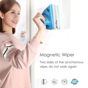 Nettoyeurs d'essuie-glace magnétique utiles, outil de brosse de nettoyage de vitres, brosse magnétique Double face, brosse de vitres pour le lavage de la maison