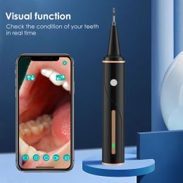 Nettoyeurs Xiaomi Visible Ultrasonic Electric Dental Cleaner Dent Whitening Celt HD Camera Dental Calculus Tartar Repose Tool Nettoying