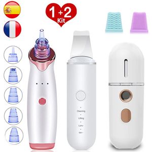 Reinigingsmachtschoenen Vacuüm Ultrasone Huid Scrubber Mini Nano Facial Steamer Pimple Face Zuigemiddelen