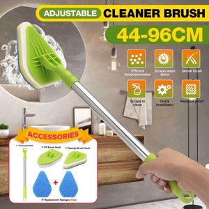 Reinigingsborstelset Badkamer Badkuip Huis Schoon Tool Lange Handvat Telescopisch Vervangen Sponge Spin Scrubber Borstel voor Toilet 210831