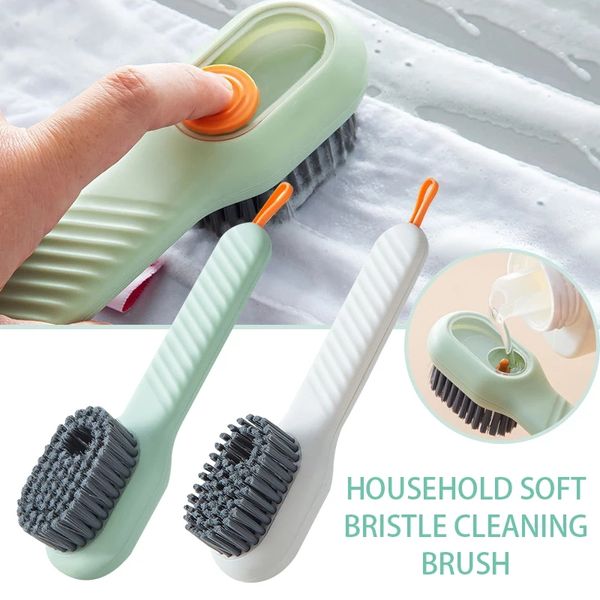 Brosse de nettoyage avec distributeur de savon Brosse à chaussures liquide Brosse à vêtements à long manche Brosse à sous-vêtements Brosse à linge Outils de nettoyage multifonctionnels ménagers YFA2041