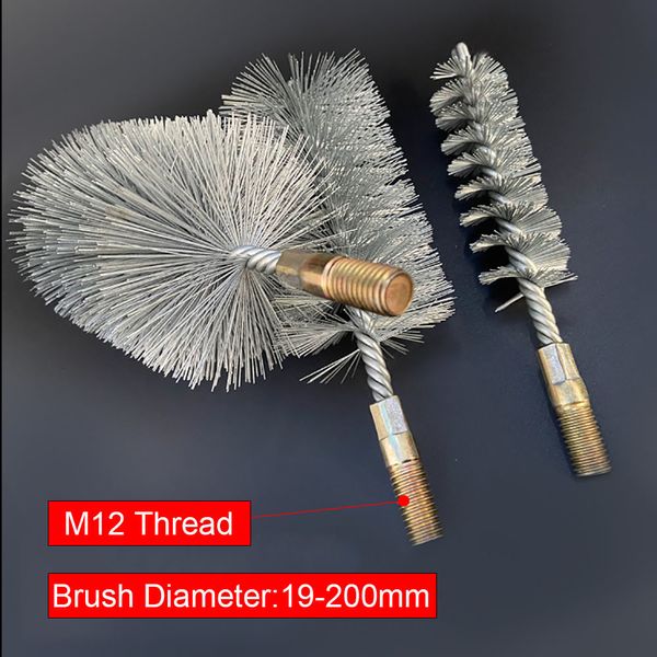 Brosses de nettoyage 1Pc fil fil métal poignée 19200mm tuyau acier inoxydable Tube cheminée M12 230512