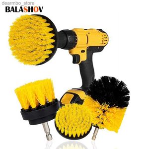 Brosses de nettoyage 3pcs / Set Electric Scurbber Brush Drillbrush Kit Round Cleanin Brush pour tapis Lass Kitchen Cleanin Nylon Brosses 2/3,5 / 4 L49