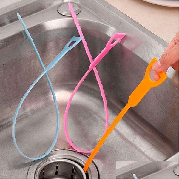 Spazzole per pulizia 45 cm Spazzola per dragare tubi Bagno Capelli Fogna Lavello Spazzole Pulitore di scarico Flessibile Clog Plug Hole Tool Zxf68 Drop Deli Dhjlz