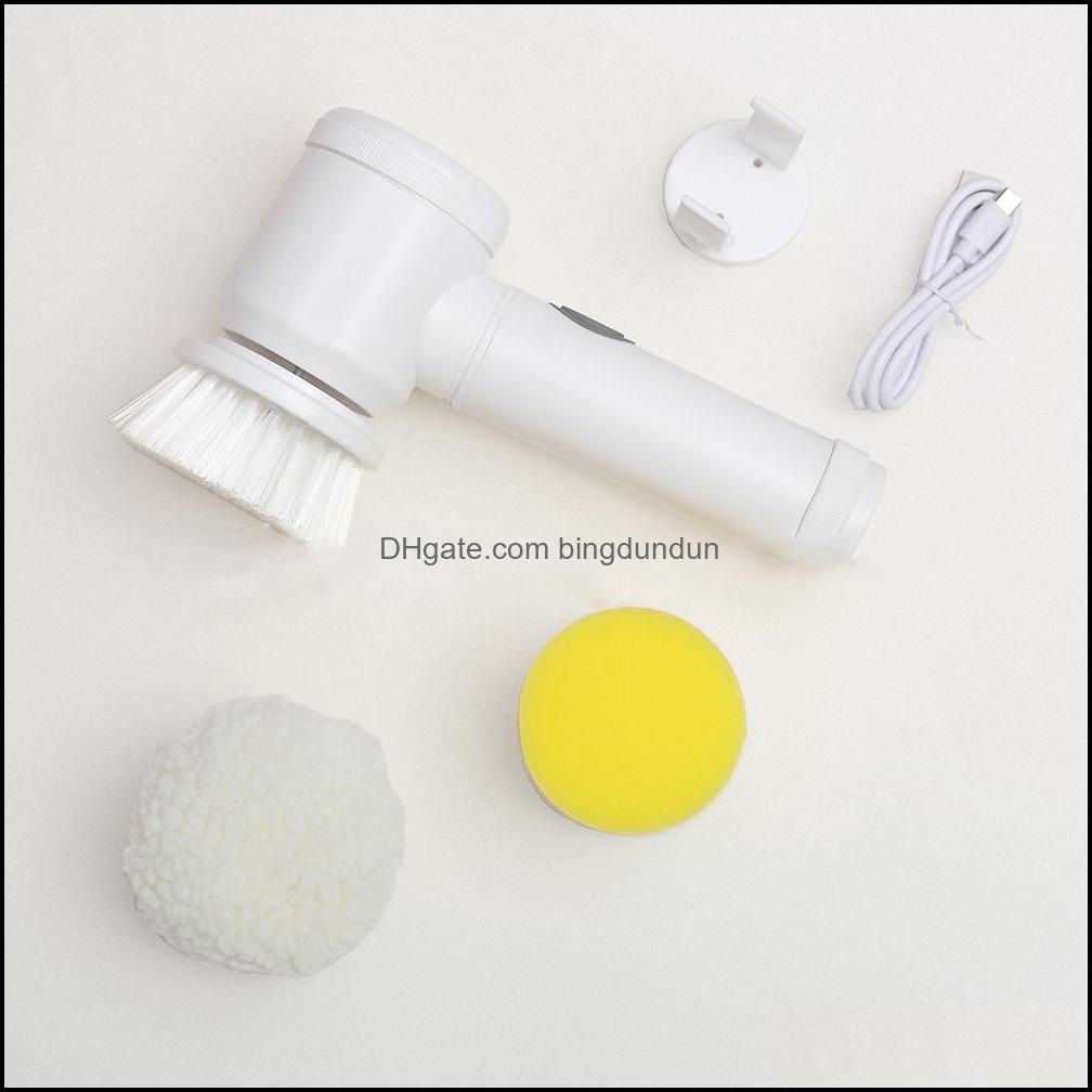 Reng￶ringsborstar 5in1 handh￥llen badkar borst k￶k badrum diskb￤nk verktyg 3 huvudeffektivt toalett badkar elektriskt droppe leverans hem gard dhuvz