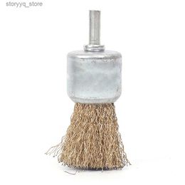 Brosses de nettoyage 6 pièces brosse de forage métal laiton fil roue tasse brosse 6mm tige foret ensemble pour l'élimination de la rouille carrelage verre marbre béton nettoyage L240304