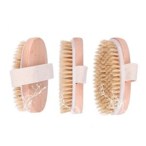 Brosses de nettoyage Brosse de bain Peau sèche Corps Doux Poils naturels Spa Les brosses de douche en bois sans poignée Nouvelle livraison directe Accueil Gard Dhaqk