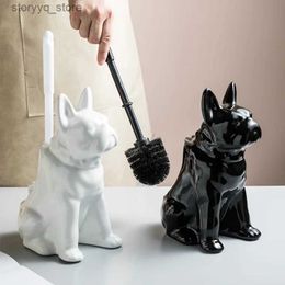 Reinigingsborstels Creatieve Shapi Hond Vorm Toiletborstel Luxe Huishoudelijke Schoonmaakmiddelen Keramische Basis Plastic Borstel Badkamer Accessoires DecoratieL240304