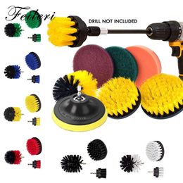 Brosses de nettoyage perceuse électrique Kit de tête de brosse tout usage puissance cuisine épurateur salle de bain baignoire tapis verre voiture pneus rond nylon 230617